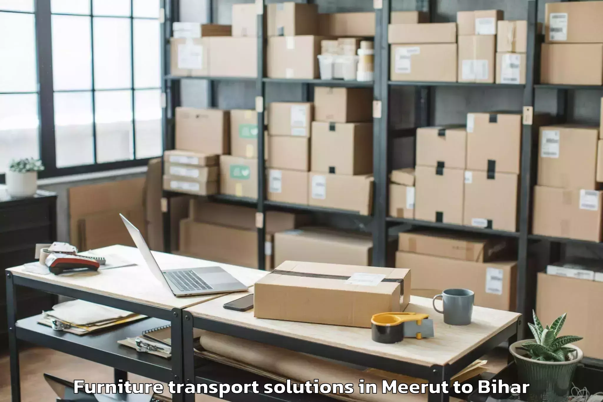 Trusted Meerut to Sidhwalia Furniture Transport Solutions